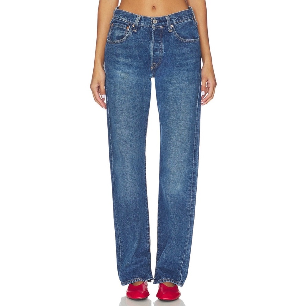 aligrace Vintage Relaxed Split Jeans in Medium Dark Size 23 NWT READ